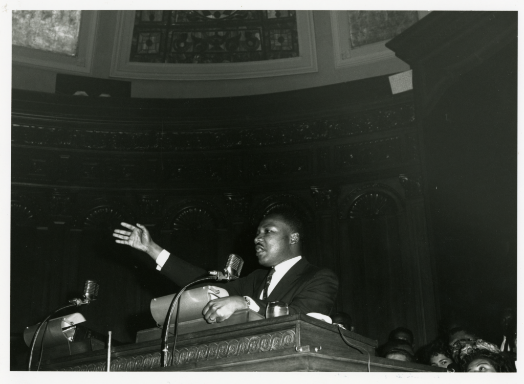 Martin Luther King Jr. speaks from Cory’s pulpit in the ’60s / The Western Reserve Historical Society, Cleveland, Ohio